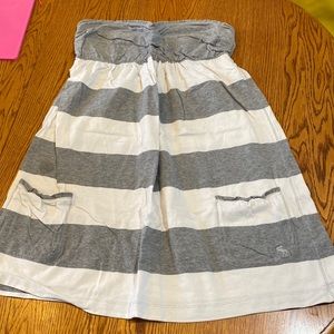 Abercrombie & Fitch Gray and White Women's Swim Cover-Up